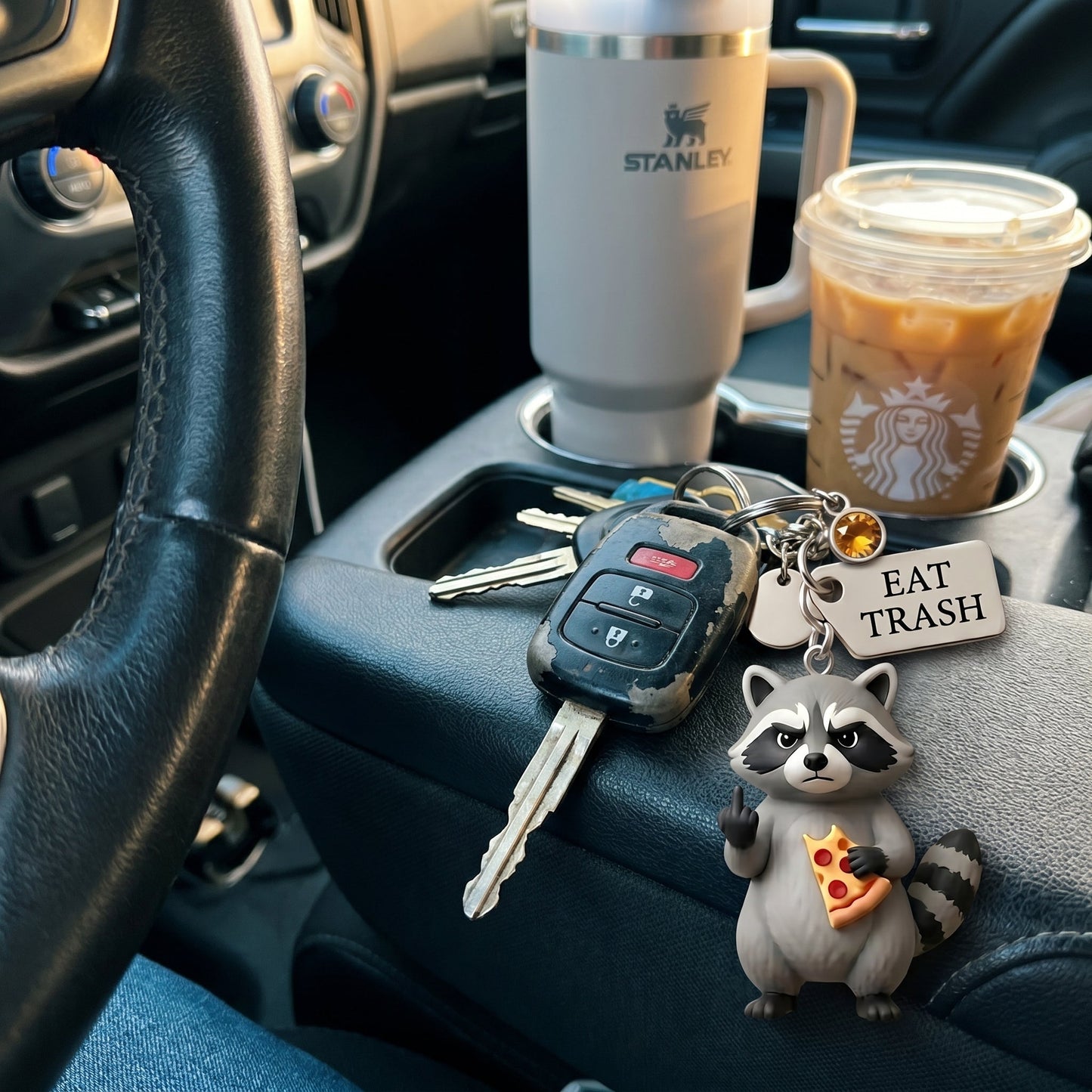 The "Zero F*cks" Trash Panda Keychain & Poem Set ๐ฆ๐ | Ultimate Dumpster Fire Survival Gift